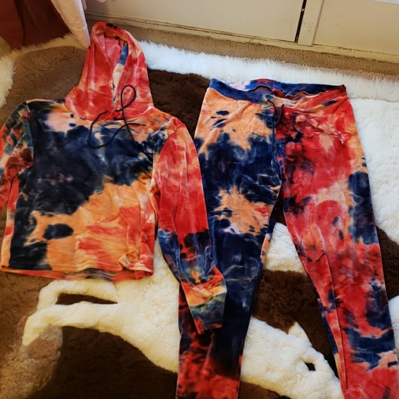 Multi-colored , Tie-dyed,pink,blue,yellow,Suite